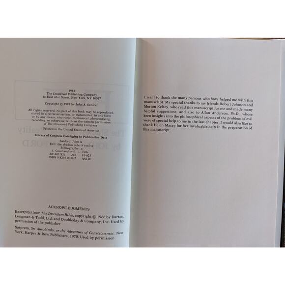 Evil The Shadow Side Of Reality 1981 By John Sanford Christian Problem Of Evil - Picture 5 of 16